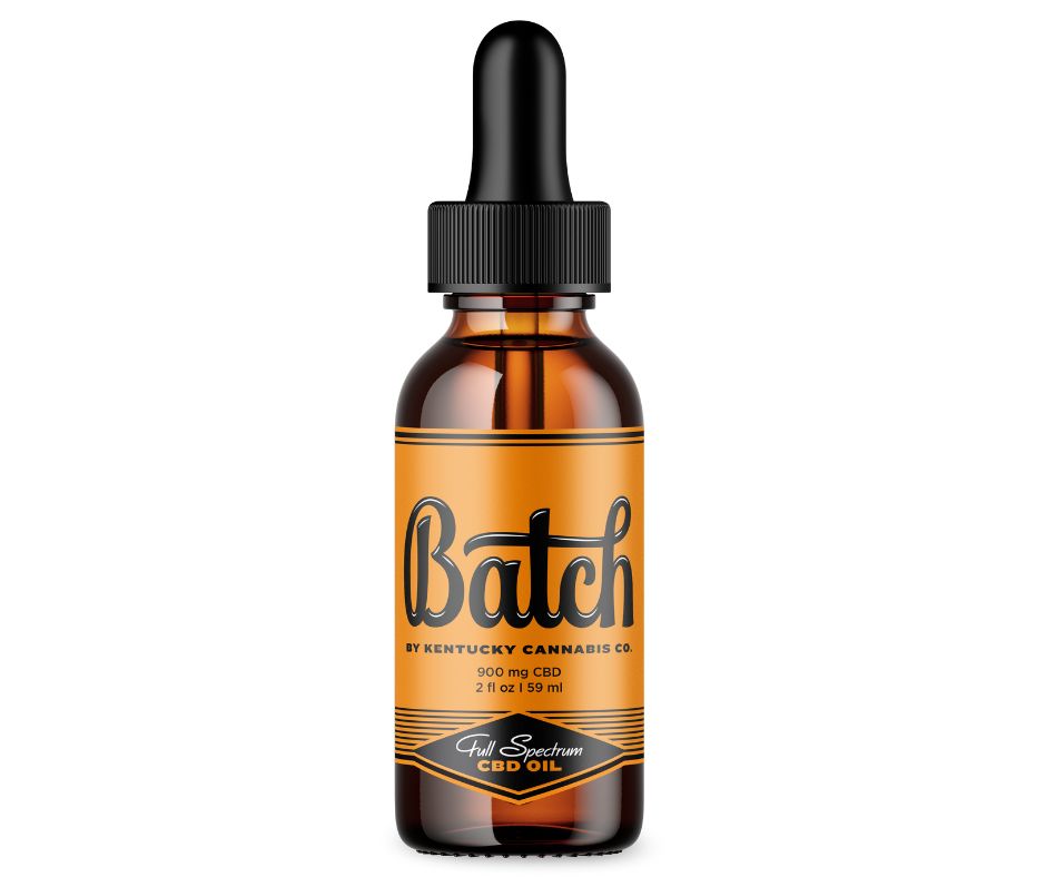 Batch 900mg Full Spectrum CBD Oil – 2oz Batch Full Spectrum CBD Oil in a 2oz bottle containing 900mg CBD